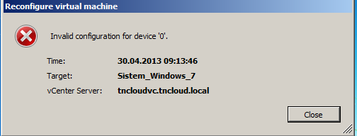 Invalid configuration for device ’0′